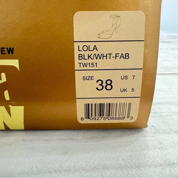 Lola Black & White Polka Dot Heels Peep Toe Ankle Strap ModCloth by Chelsea Crew - Picture 12 of 14